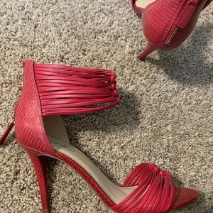 Red Ankle strap heels